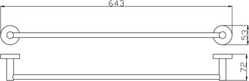 Slezák-RAV: Držák ručníků 643 mm - zlatá růžová - lesklá COLORADO COA0701/60ZRL