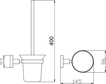 Slezá-RAV: WC štětka, miska sklo, metal grey - lesklá COLORADO COA0500MGL