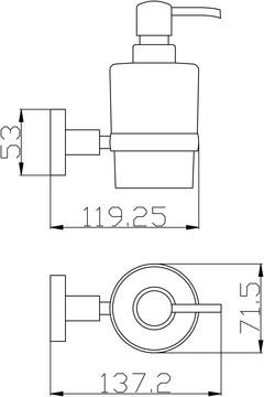 Slezák-RAV: Dávkovač tekutého mýdla - metal grey - kartáčovaná/sklo COLORADO COA0303MGK